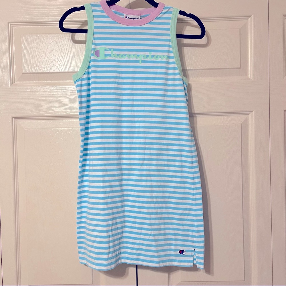 Champion sleeveless Campus blue horizon striped tank dress - Picture 3 of 7